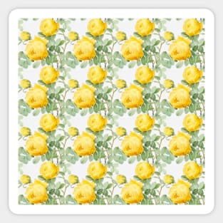 yellow vintage roses print (large) Sticker